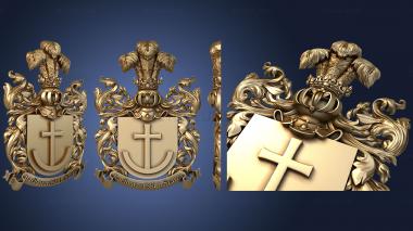 3D model Coat of arms framed by carved decorations (STL)